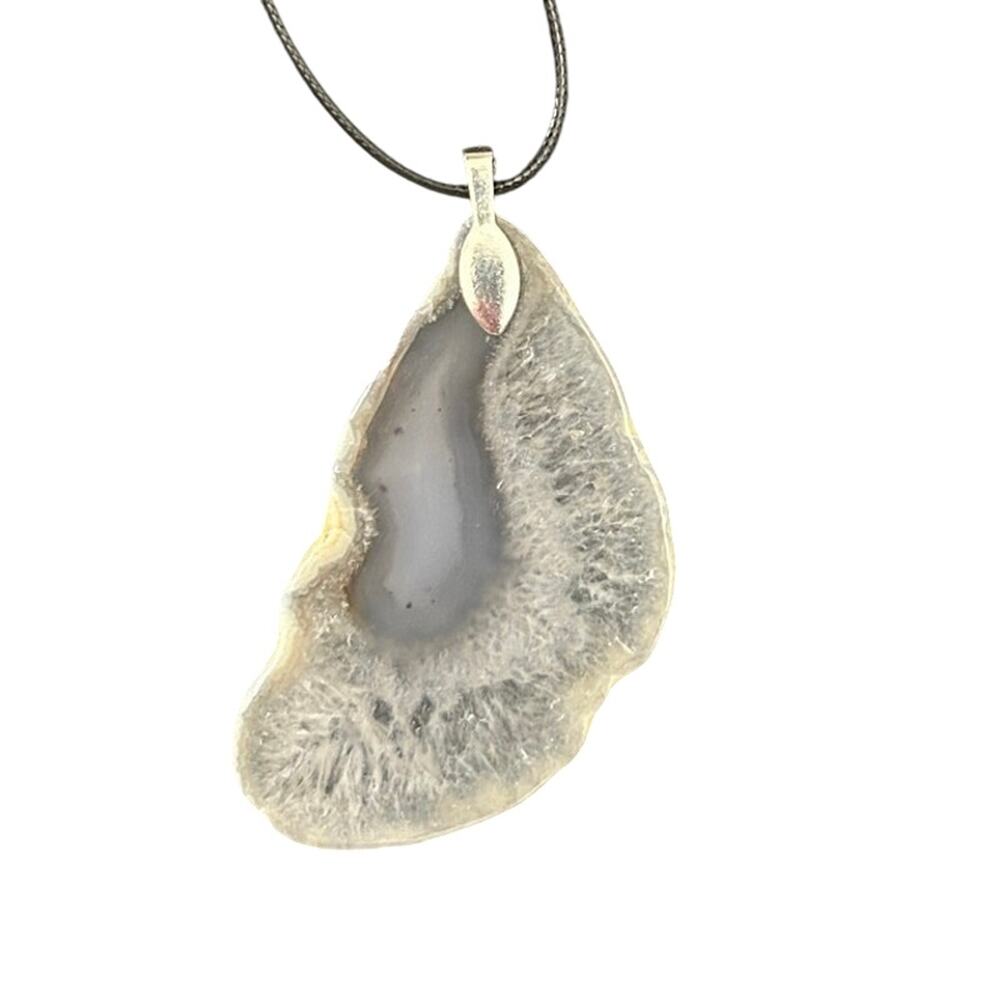Natural Agate Slice Necklace ~ Stone Pendant